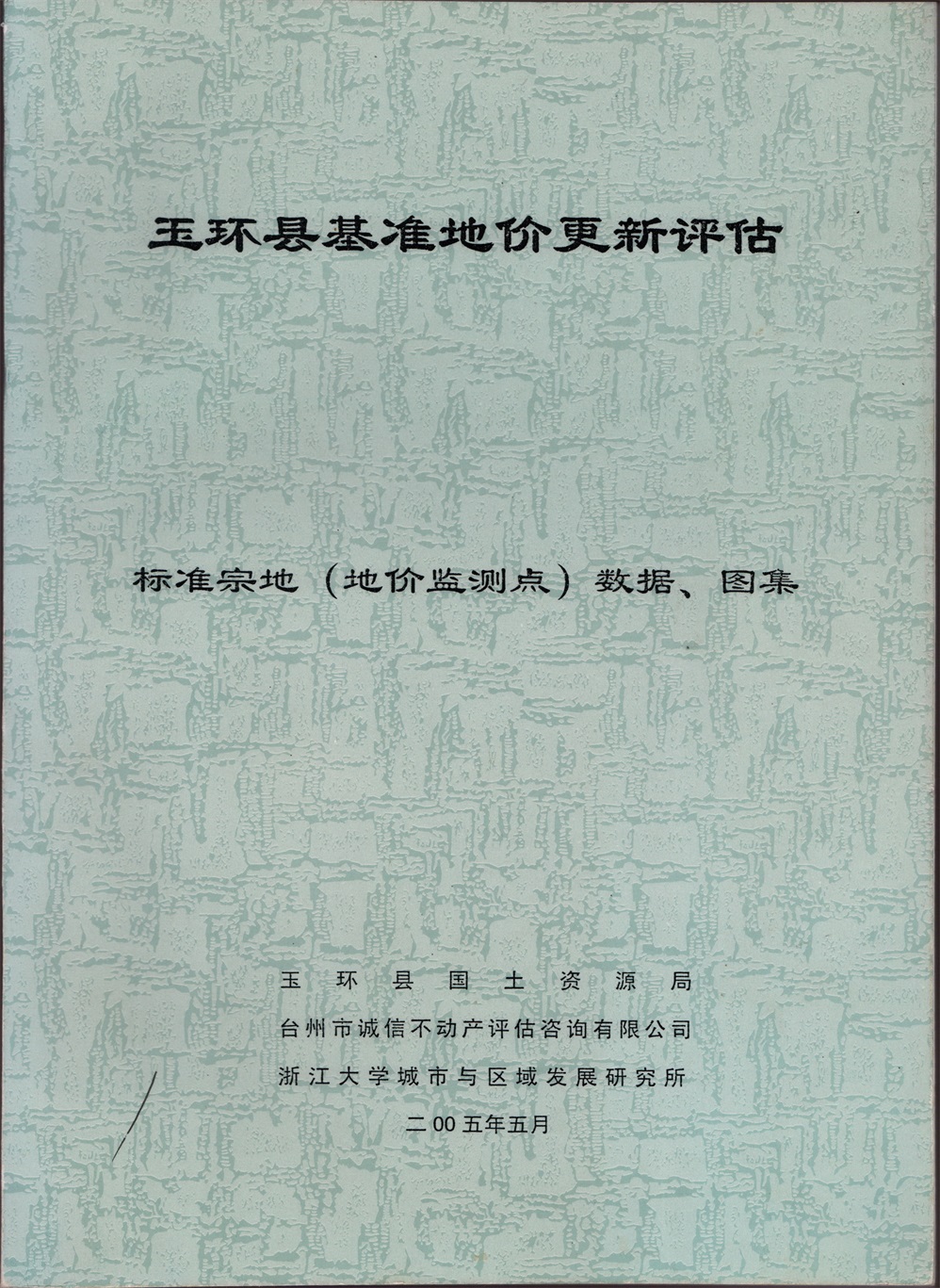 2005年玉環縣基準地價更新評估標準宗地數據、圖集